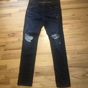 J Brand Dark Wash Ripped Jeans